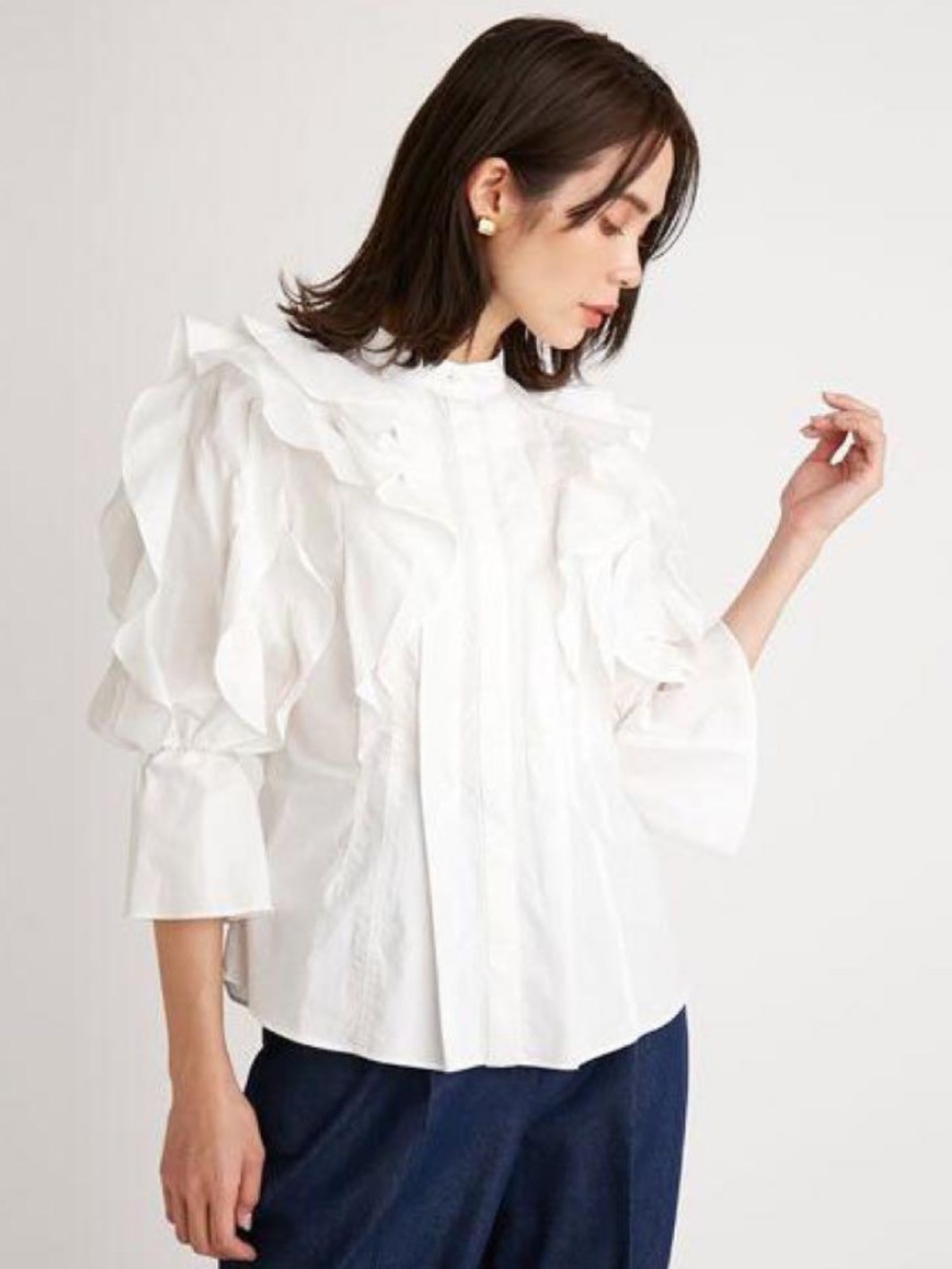 Snidel Ruffle Button Down Fairy Blouse